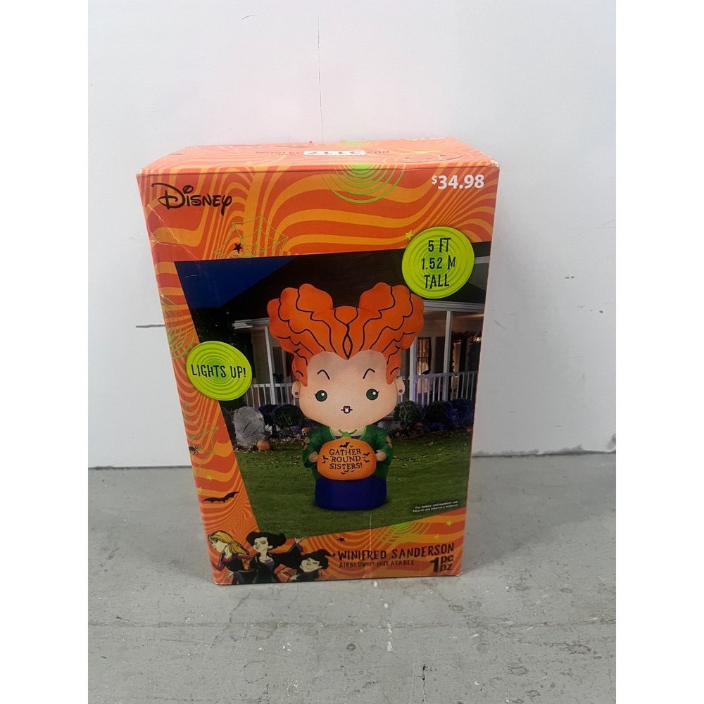 Gemmy 5-Ft Disney‎ Hocus Pocus Winifred Sanderson Airblown Inflatable Decoration